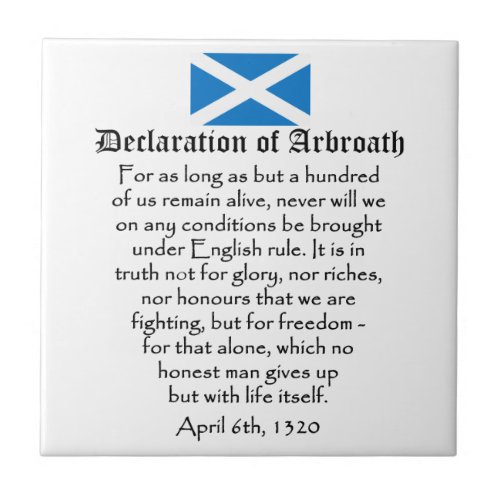 Declaration of Arbroath Scottish Independence Tile