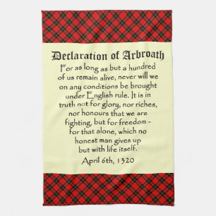 Declaration of Arbroath Wallace Tartan Tea Towel