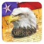 Declaration of Independe, Eagle, God Bless America Square Sticker