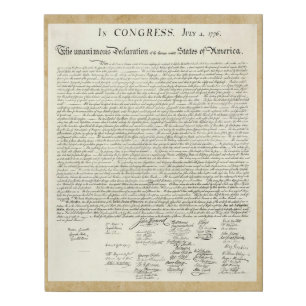 Declaration of Independence 16 x 20 Faux Canvas