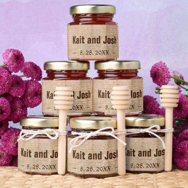 Declaration of Independence 📜 1776 Parchment Honey Jar Favors (Insitu)