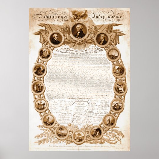 Declaration of Independence 1818 Poster | Zazzle.com