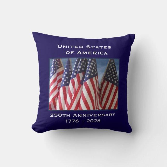 Declaration of Independence 250th Anniversary USA  Throw Pillow (Front)