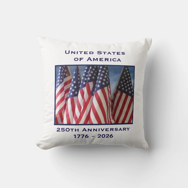 Declaration of Independence 250th Anniversary USA Throw Pillow (Front)