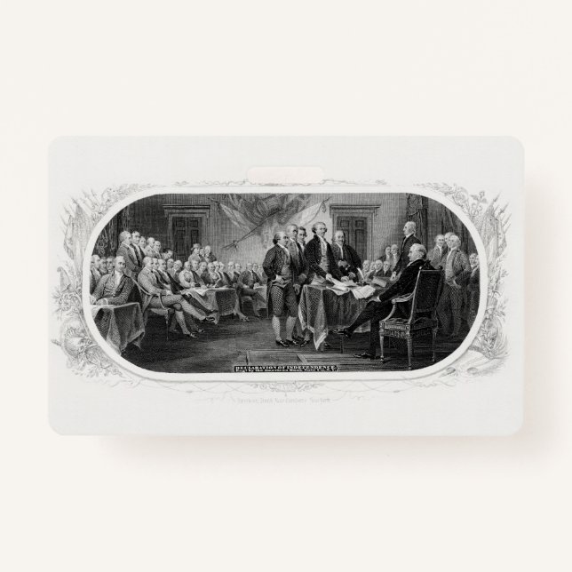 Declaration of Independence: $2 Bill, Etching Badge (Front)