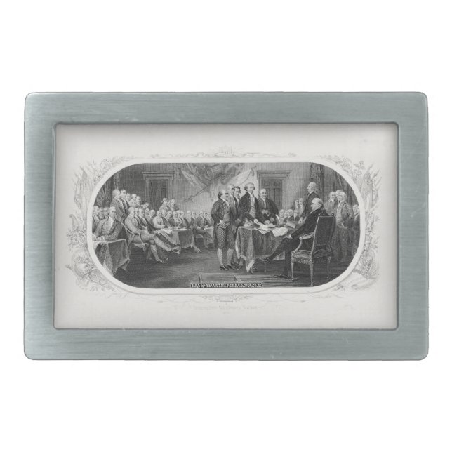 Declaration of Independence: $2 Bill, Etching Belt Buckle (Front)