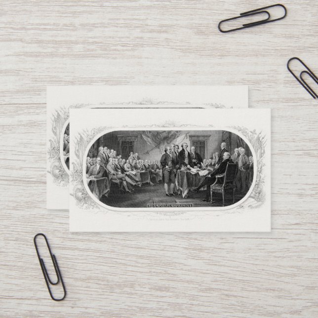 Declaration of Independence: $2 Bill, Etching Business Card (Front/Back In Situ)