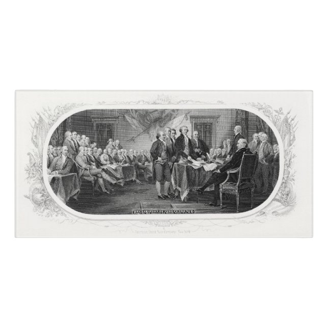 Declaration of Independence: $2 Bill, Etching Door Sign (Classic Front)
