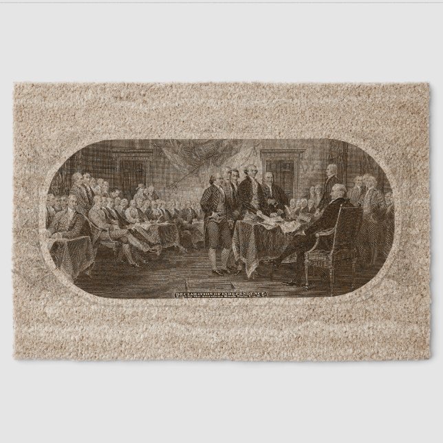 Declaration of Independence: $2 Bill, Etching Fiber Doormat (Front)