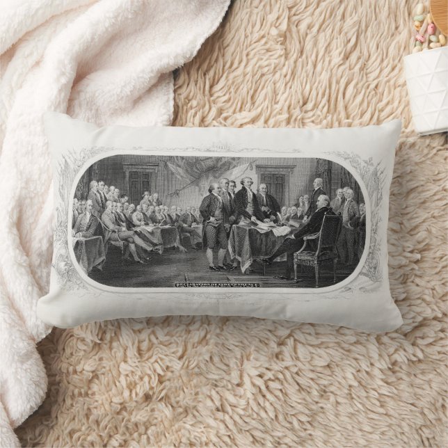 Declaration of Independence: $2 Bill, Etching Lumbar Pillow (Blanket)