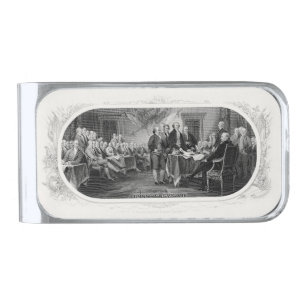Declaration of Independence: $2 Bill, Etching Silver Finish Money Clip