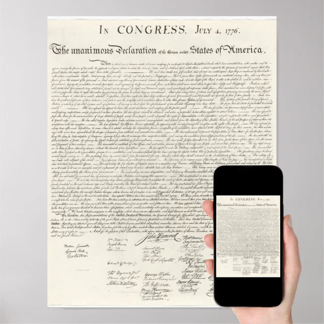 Declaration of Independence America July 4th Poster | Zazzle