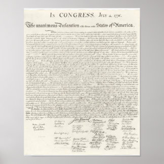 Declaration of Independence America July 4th Poster