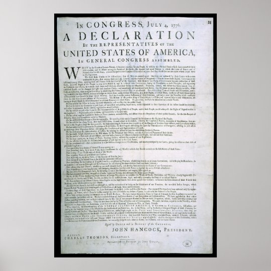 Declaration of Independence by Dunlap Poster