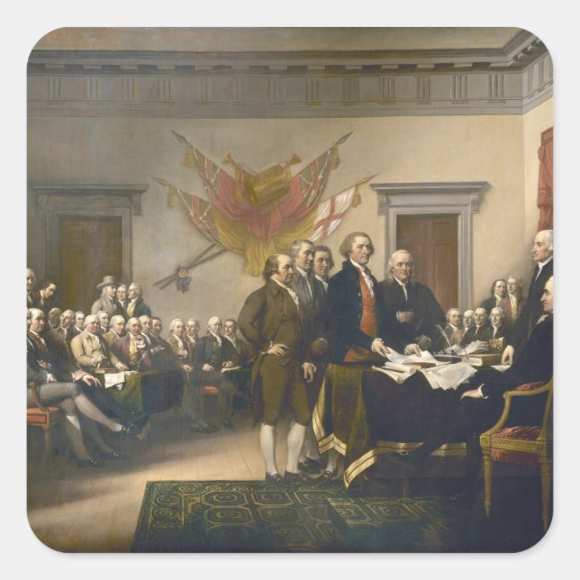 Declaration of Independence by John Trumbull 1819 Square Sticker (Front)