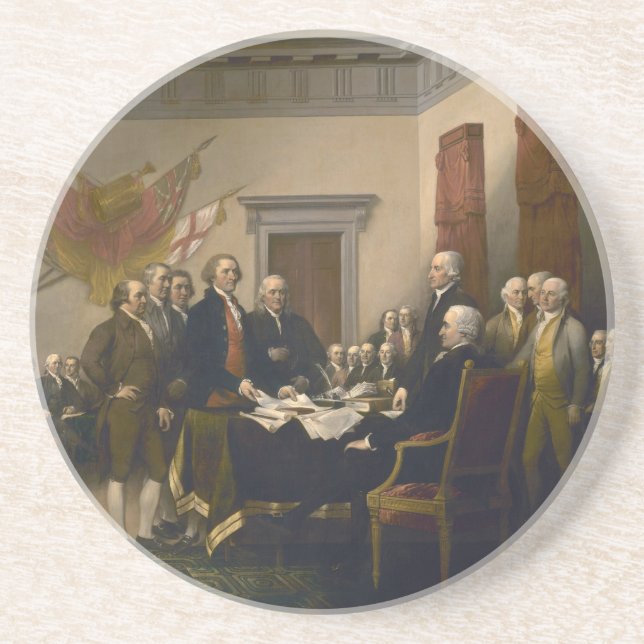 Declaration of Independence by John Trumbull Sandstone Coaster (Front)