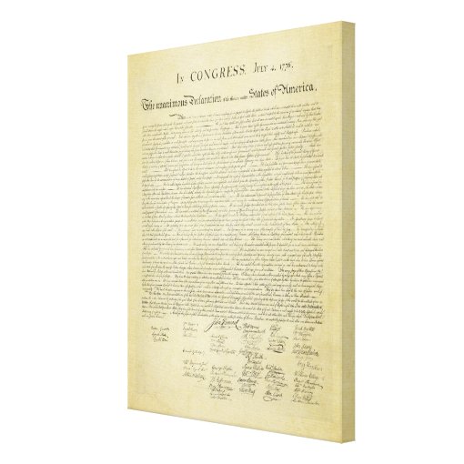 Declaration of Independence Canvas Print | Zazzle