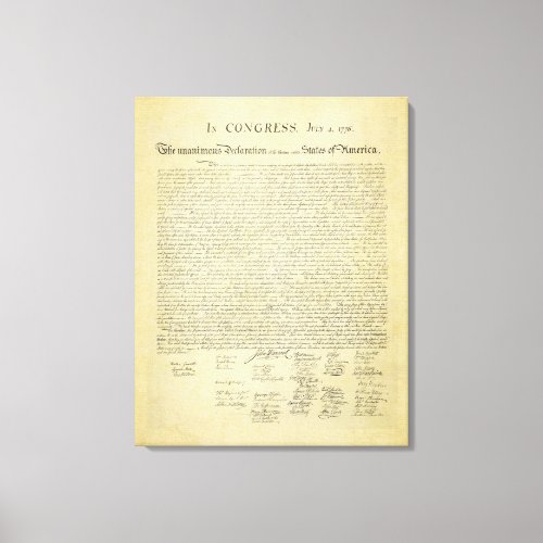 Declaration of Independence Canvas Print