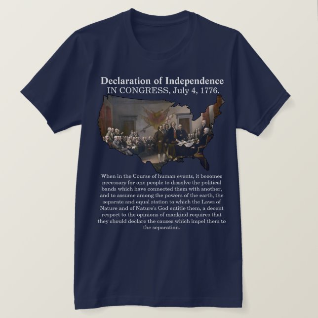 Declaration of Independence CONGRESS, July 4, 1776 T-Shirt (Design Front)