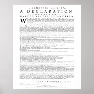 Declaration of Independence, Dunlap in Modern Font Poster