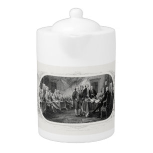 Declaration of Independence Engraving Money Teapot