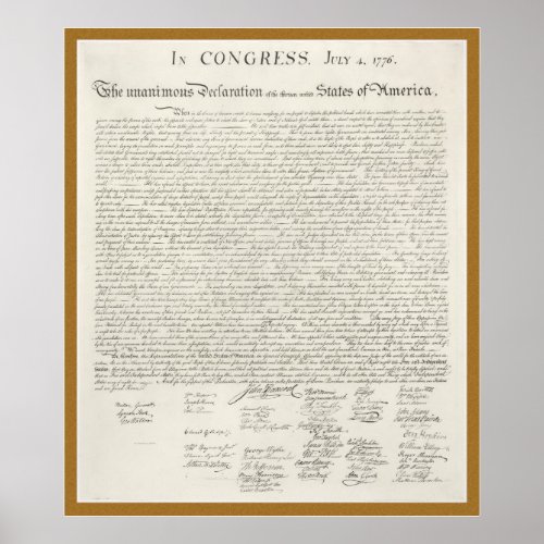 Declaration of Independence engraving poster