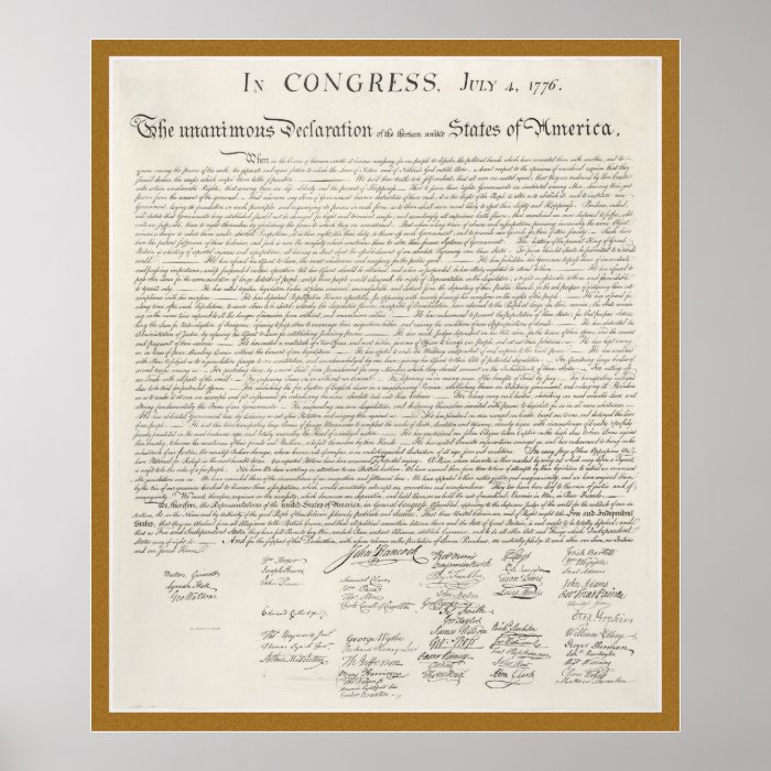 Declaration of Independence engraving poster