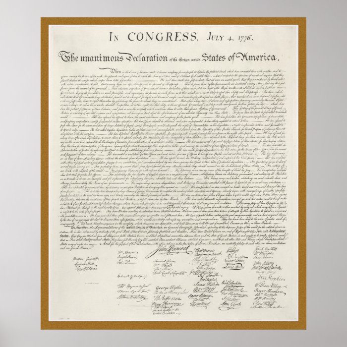 Declaration of Independence engraving poster