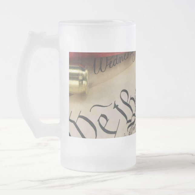 Declaration of Independence   Frosted Glass Beer Mug (Left)