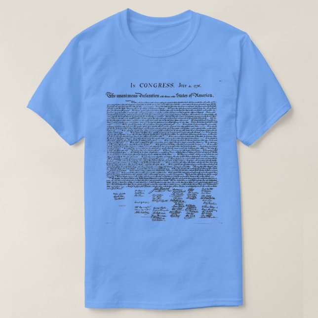 Declaration of Independence  Full ext July 4th  T-Shirt (Design Front)