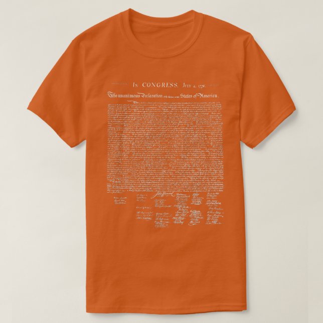Declaration Of Independence Full Text  T-Shirt (Design Front)