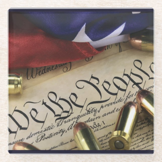 Declaration of Independence   Glass Coaster (Front)