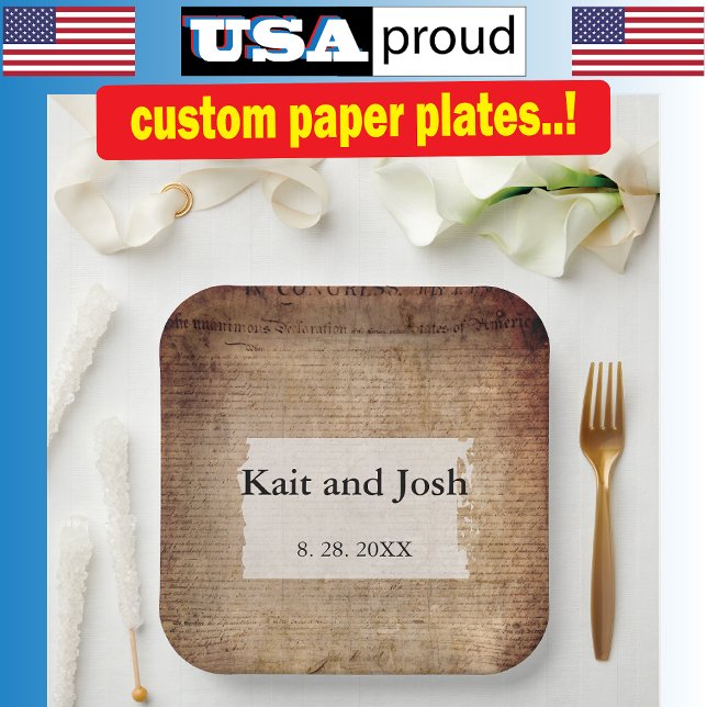 Declaration of Independence 📜 Historical 1776 Paper Plates (Creator Uploaded)