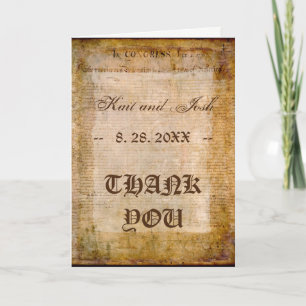Declaration of Independence 📜 Historical Parchmen Letterpress Thank You Card