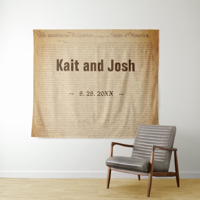 Declaration of Independence 📜 Historical Parchmen Tapestry (In Situ (Horizontal))