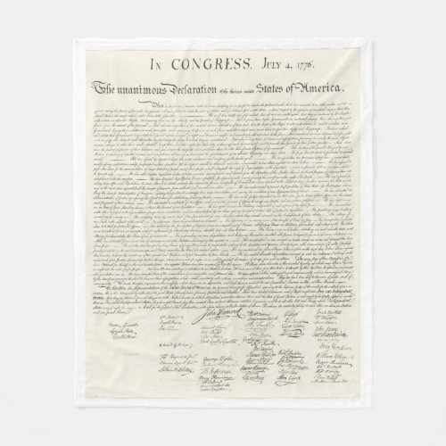 Declaration of Independence July 4th America Fleece Blanket