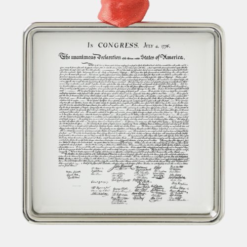 Declaration of Independence Metal Ornament