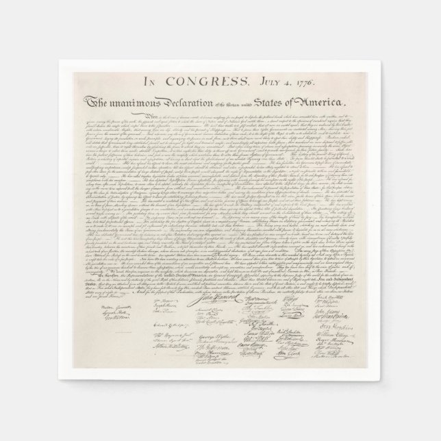 Declaration Of Independence Napkins (Front)