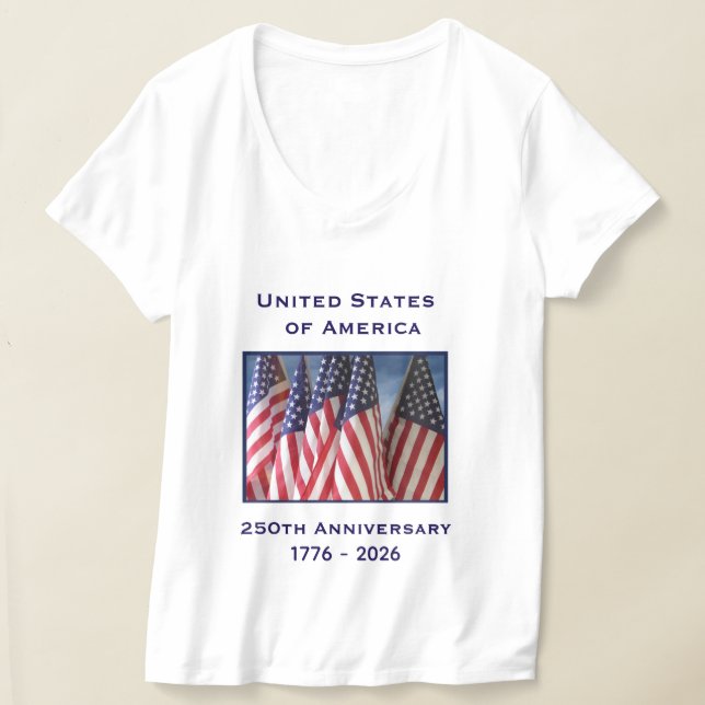 Declaration of Independence on Back July 4th 1776 T-Shirt (Laydown)