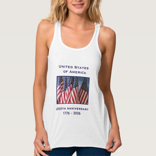 Declaration of Independence on Back July 4th 1776 Tank Top (Front)
