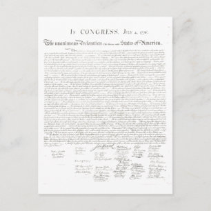 Declaration of Independence Postcard