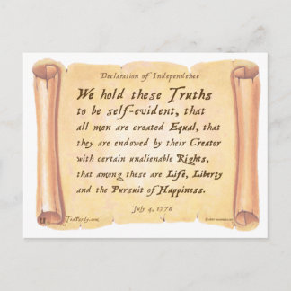 Declaration of Independence Postcard