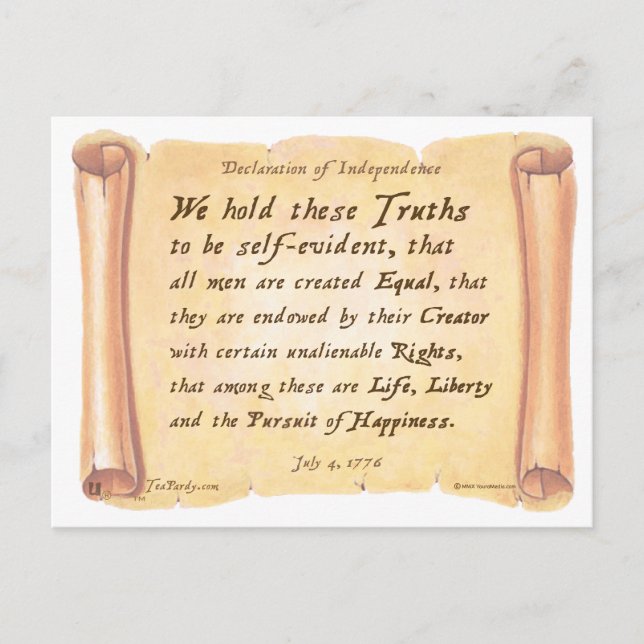 Declaration of Independence Postcard (Front)