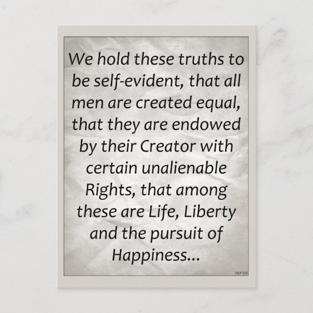 Declaration of Independence Postcard (Front)