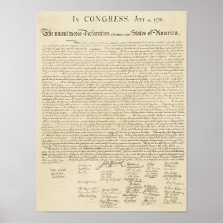 Declaration of independence poster