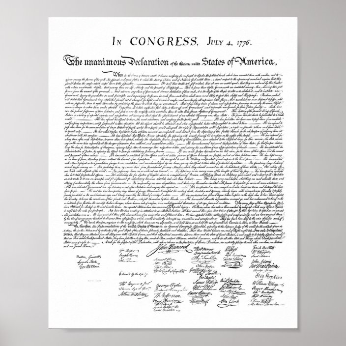 Declaration of Independence Poster | Zazzle.com