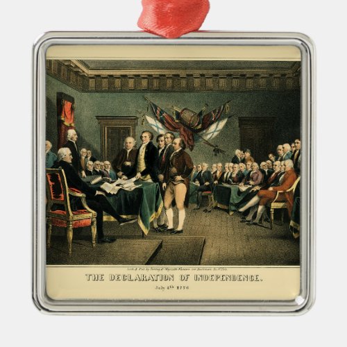 Declaration of Independence Restored Christmas Metal Ornament