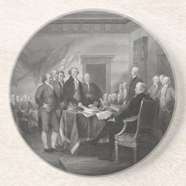 Declaration of Independence Sandstone Coaster (Front)