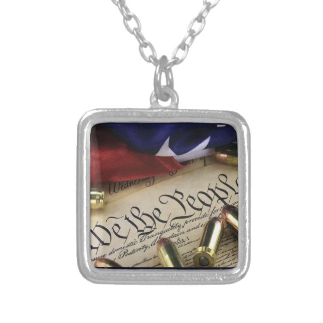 Declaration of Independence  Silver Plated Necklace (Front)