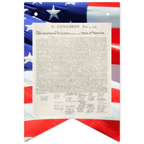 Declaration of Independence Text American Flag
